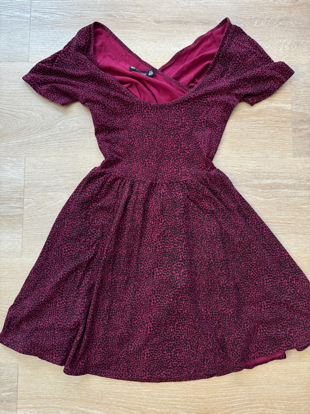 Urban Outfitters By Corpus Pink and Black Skater Dress CutOut Women’s Size Small